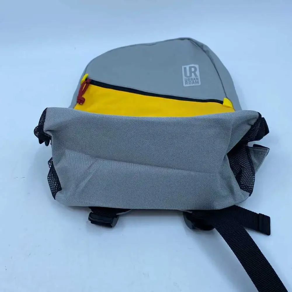 Urban Roam Gray Yellow Backpack | Classic Polyester Design